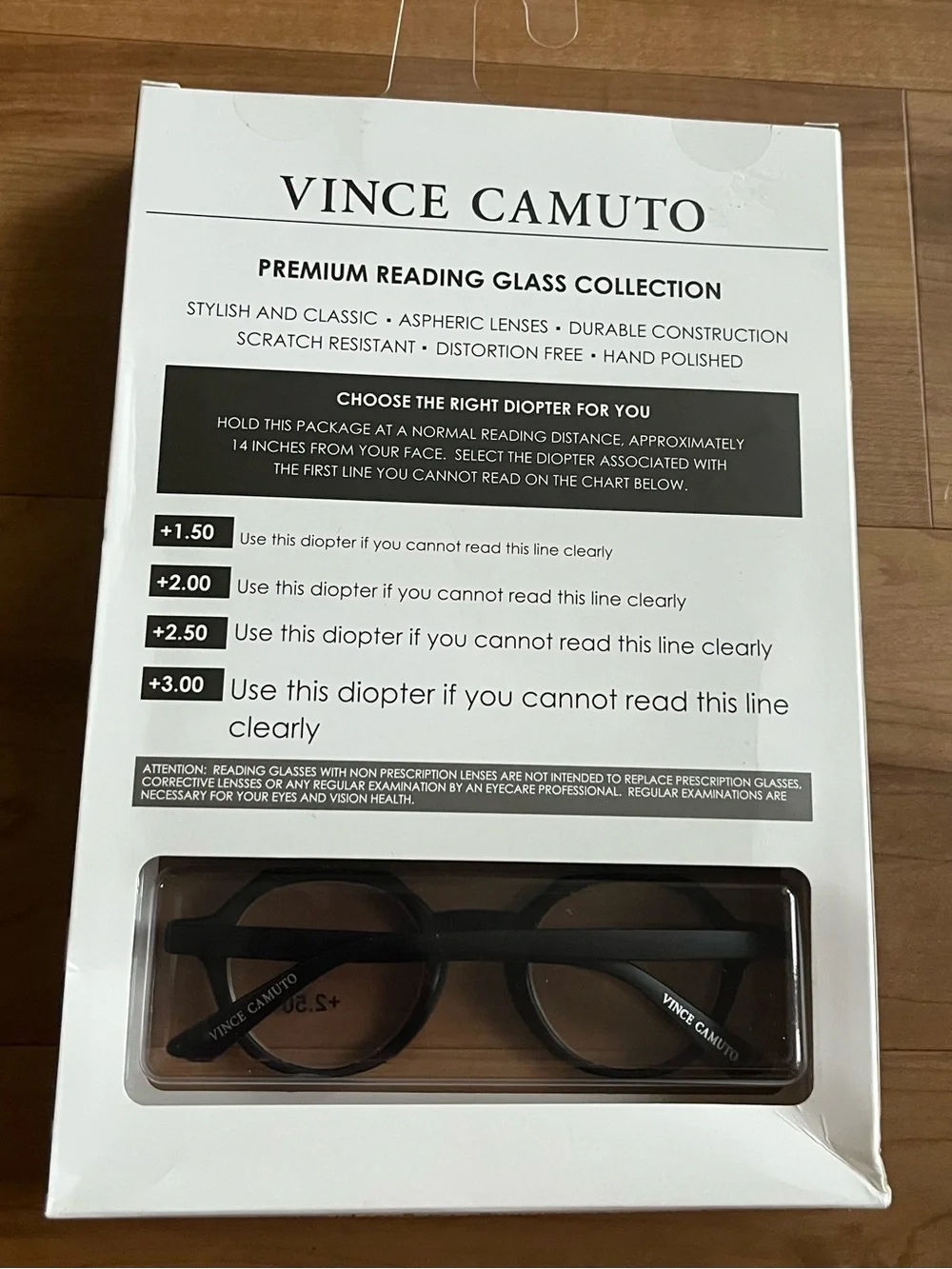 Vince Camuto Premium Reading Glasses 3-Pack +2.50 Round Frames NWT